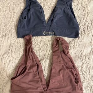 Victoria's Secret Slate Blue and Mauve Bra Set